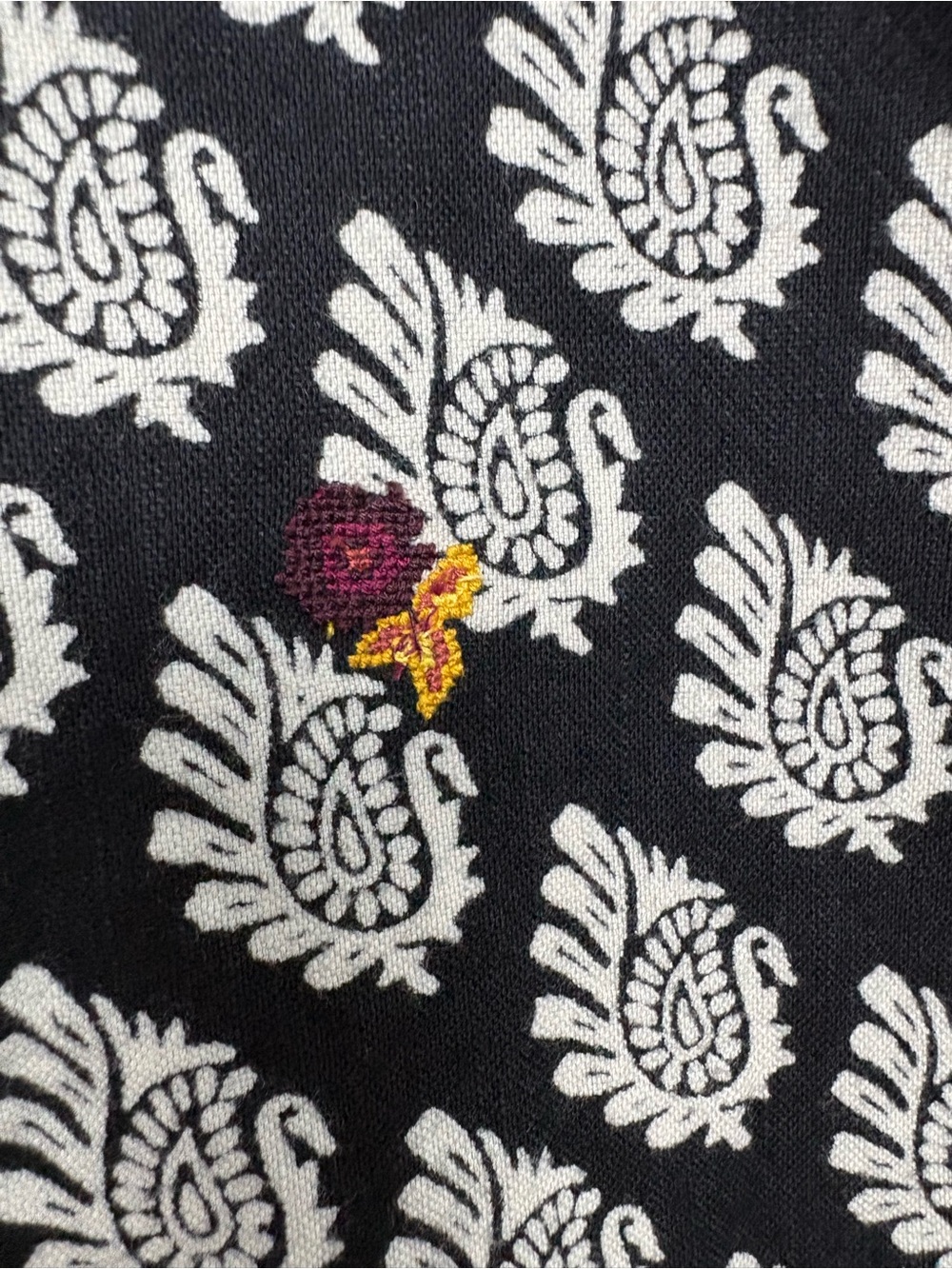 Anthropologie Black Patterned Wide-Leg Bib Jumpsuit with Floral Accents - Picture 11 of 12